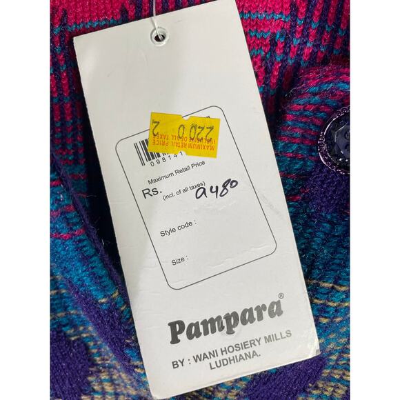 Pampara Multicolor Knit Button Jacket Tunic Small NWT Boho Artsy Lagencore - Picture 9 of 11